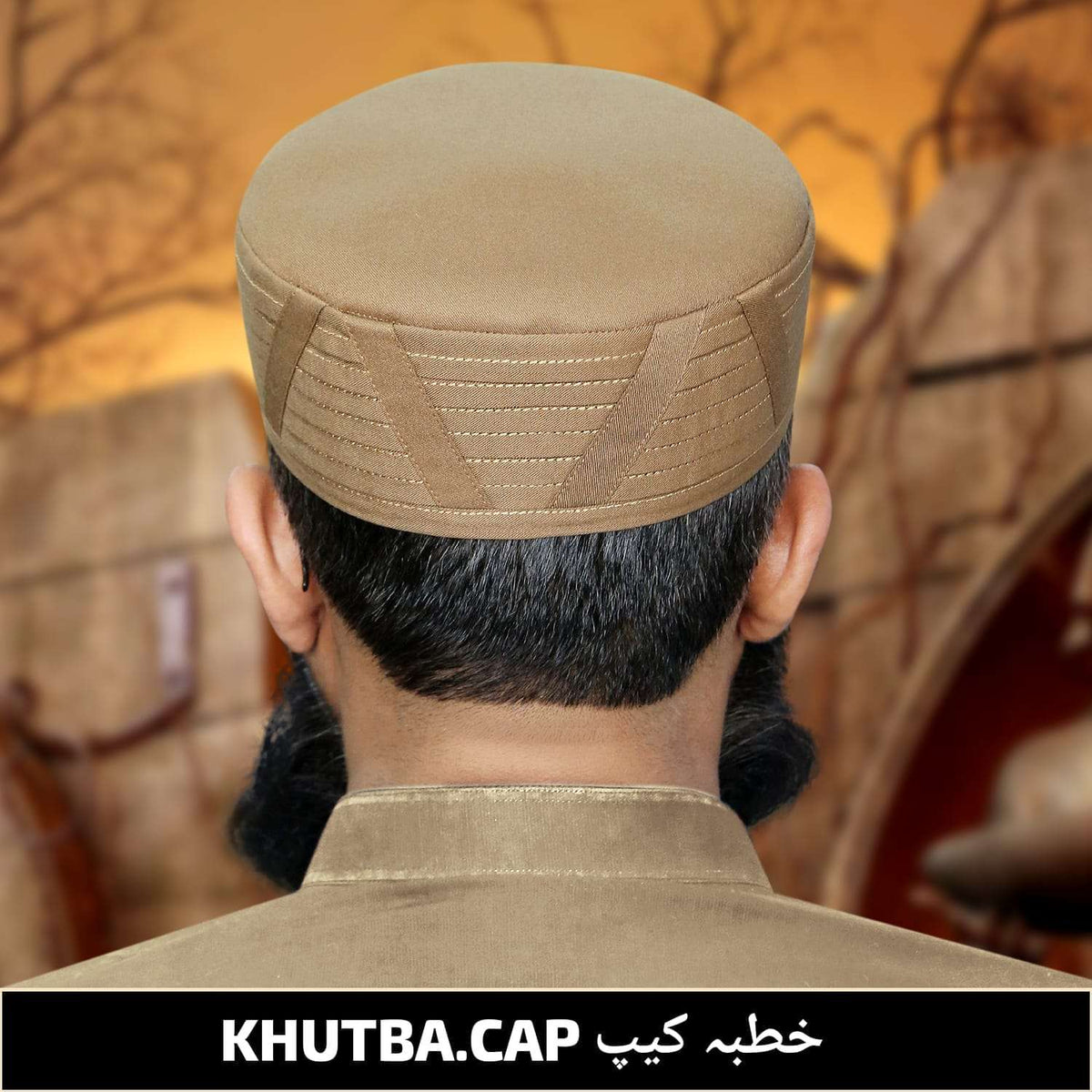 Golden Khutba Kufi Refined Islamic Prayer Cap