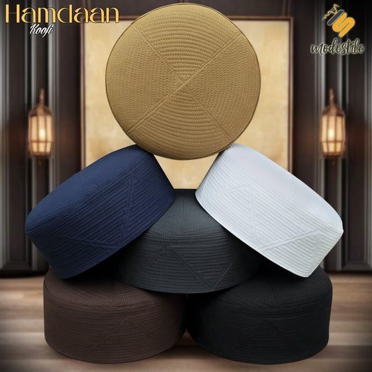 Hamdaan Kufi Premium Islamic Prayer Cap for Men