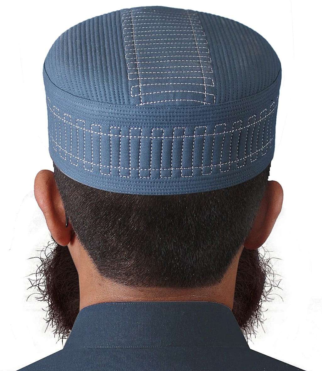 Navy Blue Sabeeh Kufi Stylish Daily Salah Cap