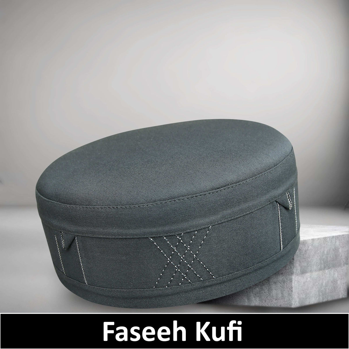 Grey Faseeh Kufi Soft Comfortable Islamic Skull Cap