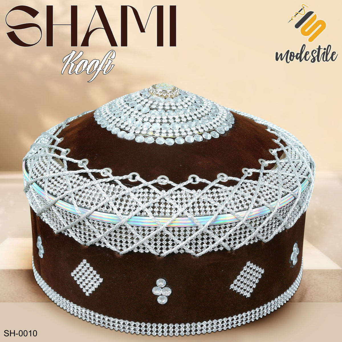 Brown SH-0010 Classic Turkish Turban Kufi Cap