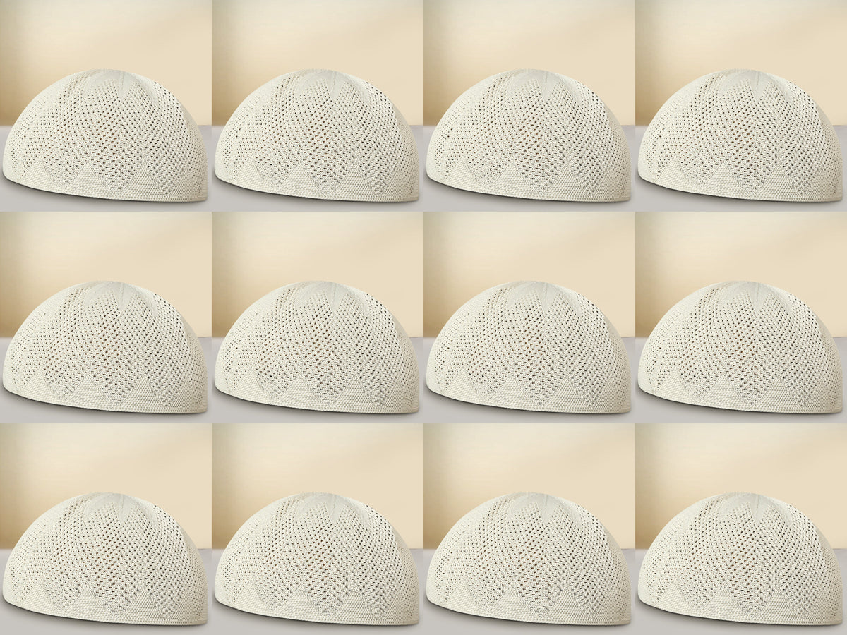 Turkey Knitted Kufi Cap (Pack of 12) – Premium Lightweight Turkish Style Islamic Cap