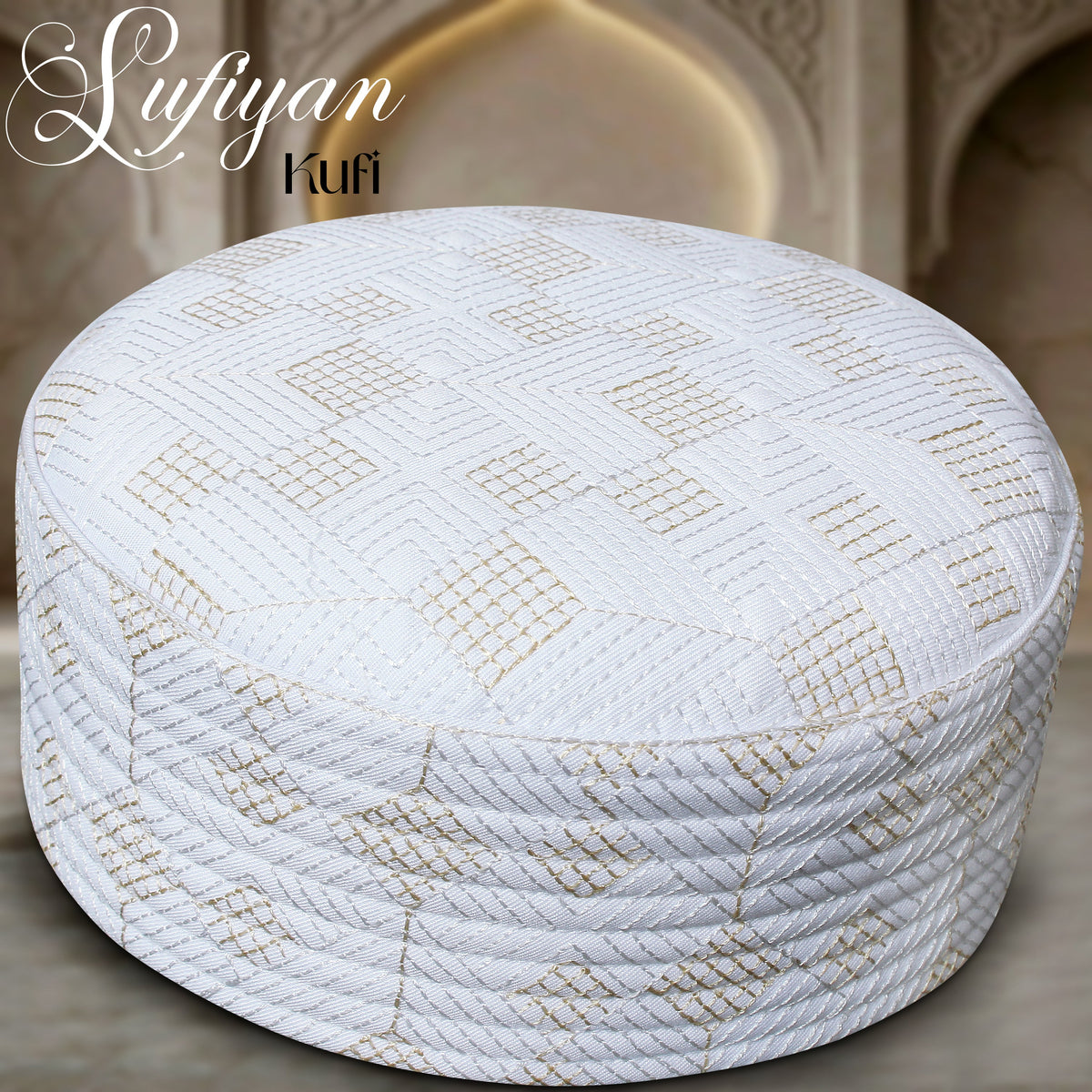Sufiyan Premium Muslim Prayer Kufi Cap for Men's