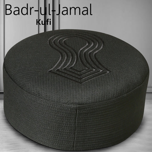 Badr-ul-Jamal Kufi – Premium Nalain Embroidered Islamic Prayer Cap for Men