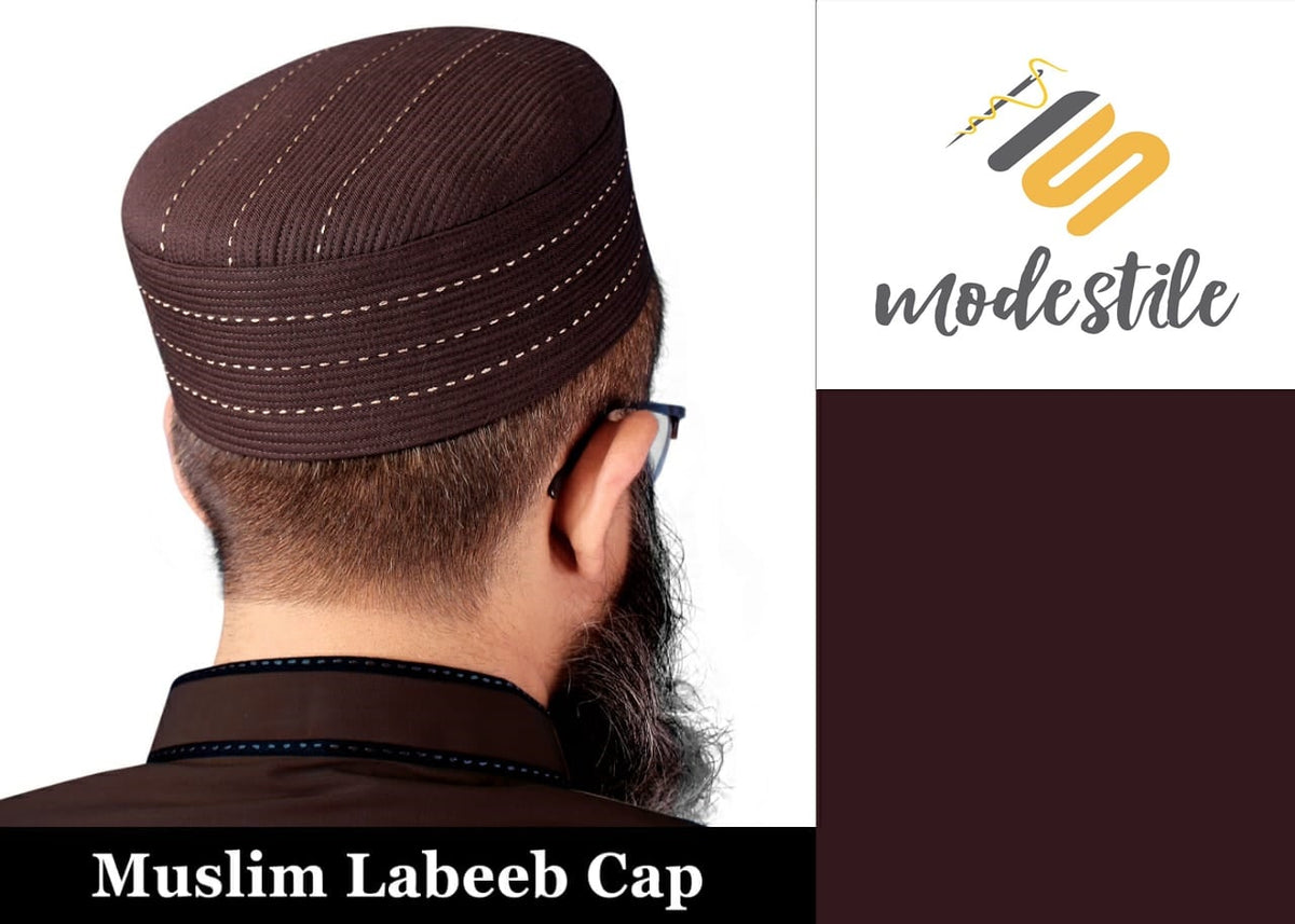 Brown Labeeb Kufi Traditional Daily Namaz Topi
