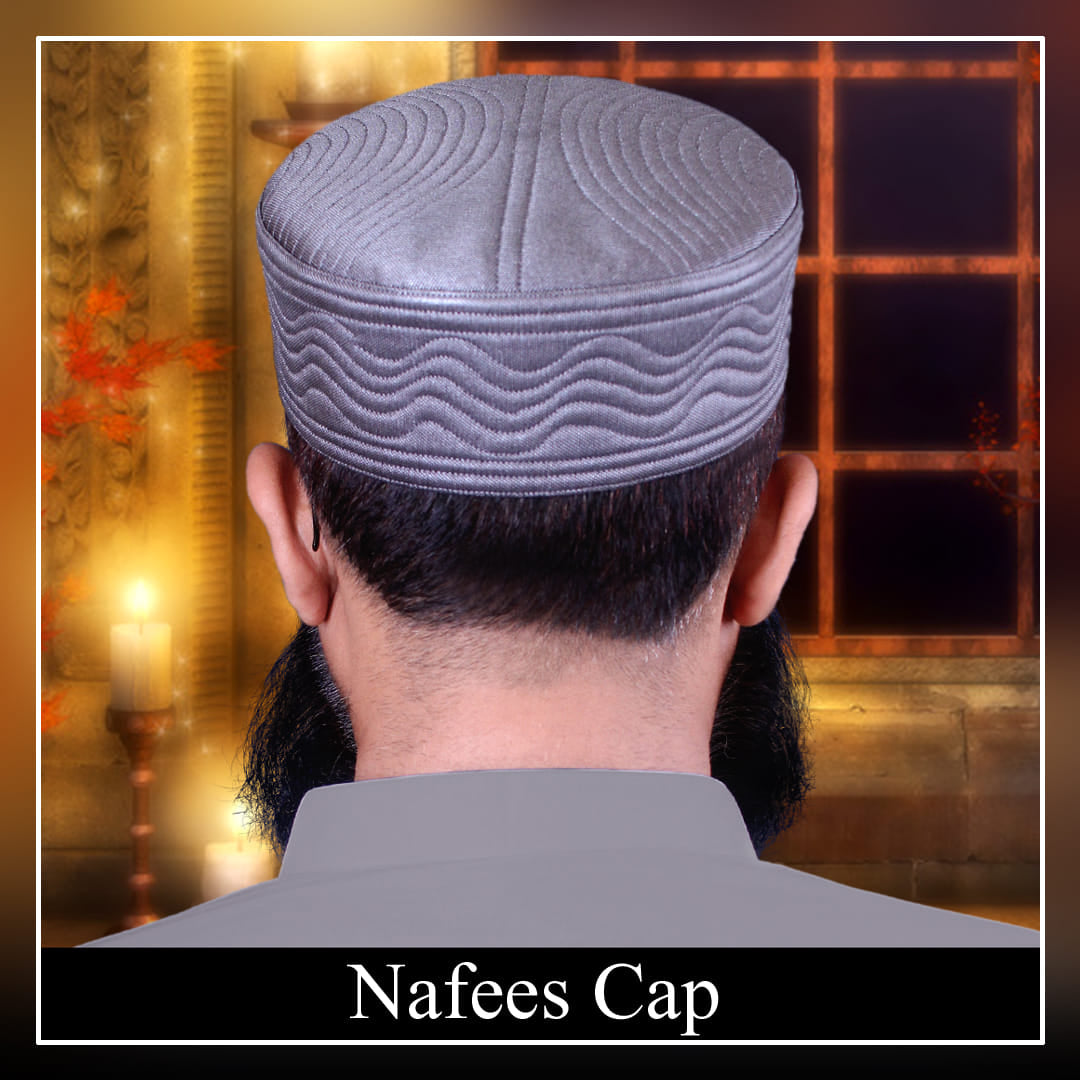 Grey Nafees Kufi Soft Comfortable Islamic Skull Cap