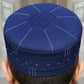 Navy Owais Kufi Elegant Islamic Skull Cap