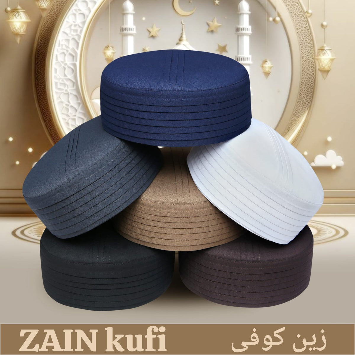 Zain Kufi Premium Islamic Prayer Cap for Men