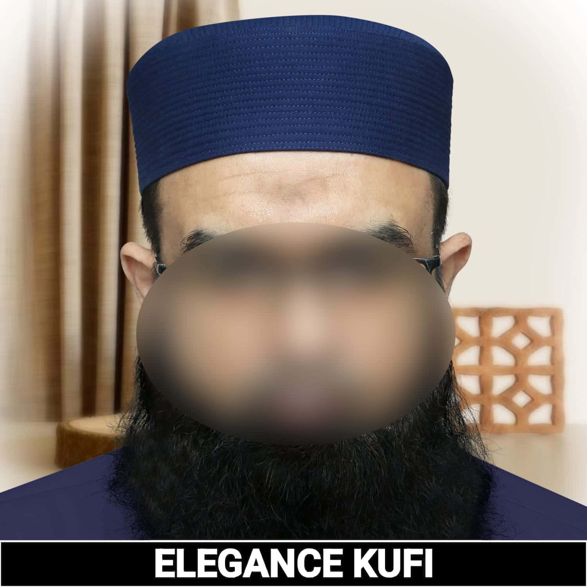 Blue Elegance Nalain Pak Kufi Traditional Islamic Hat