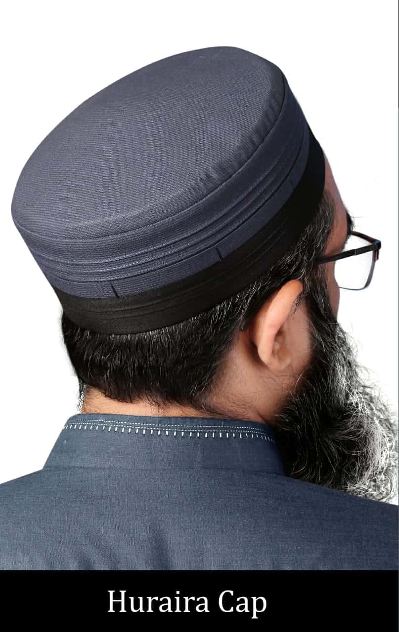 Gray Huraira Kufi Comfortable Muslim Skull Cap