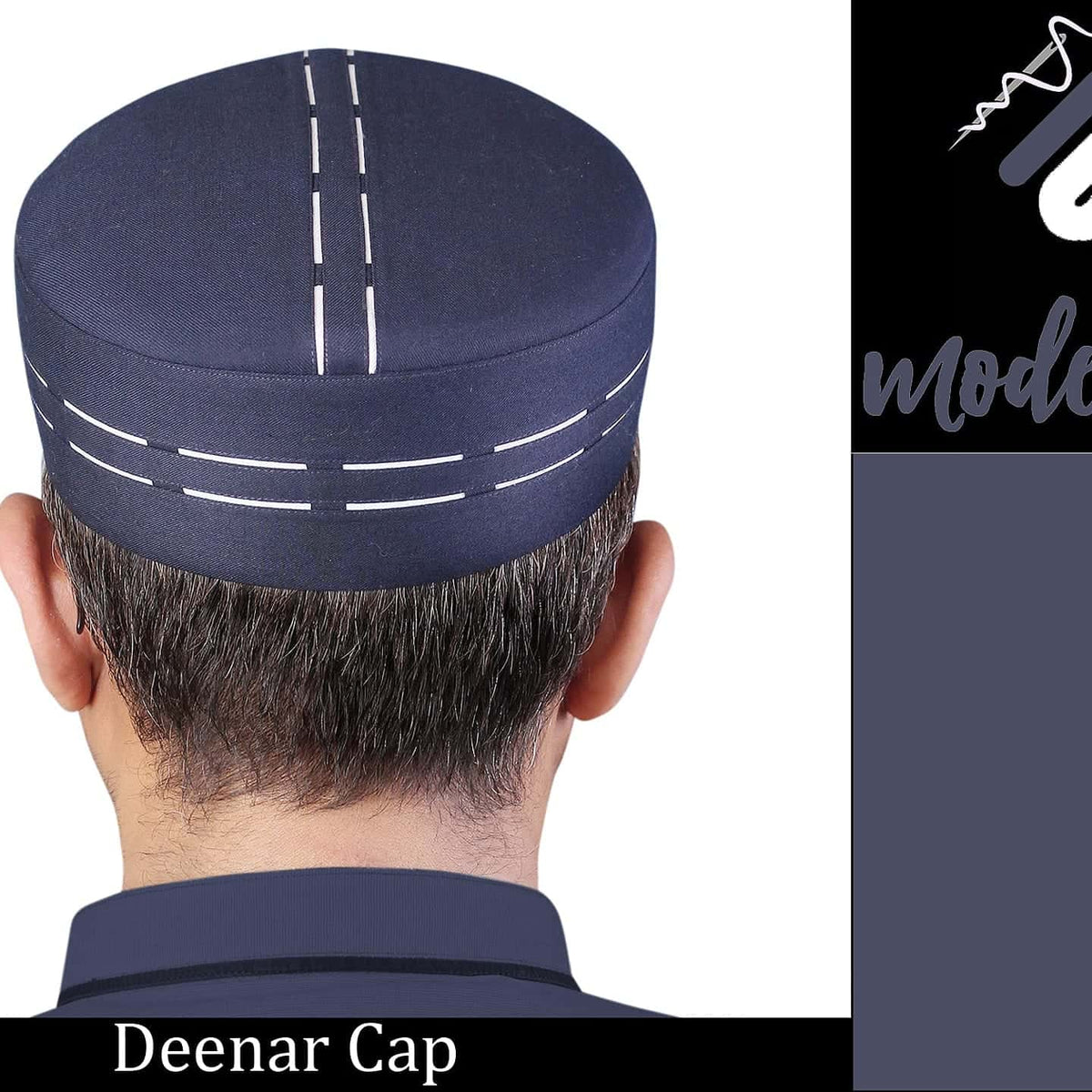 Navy Blue Denaar Kufi Stylish Daily Salah Cap
