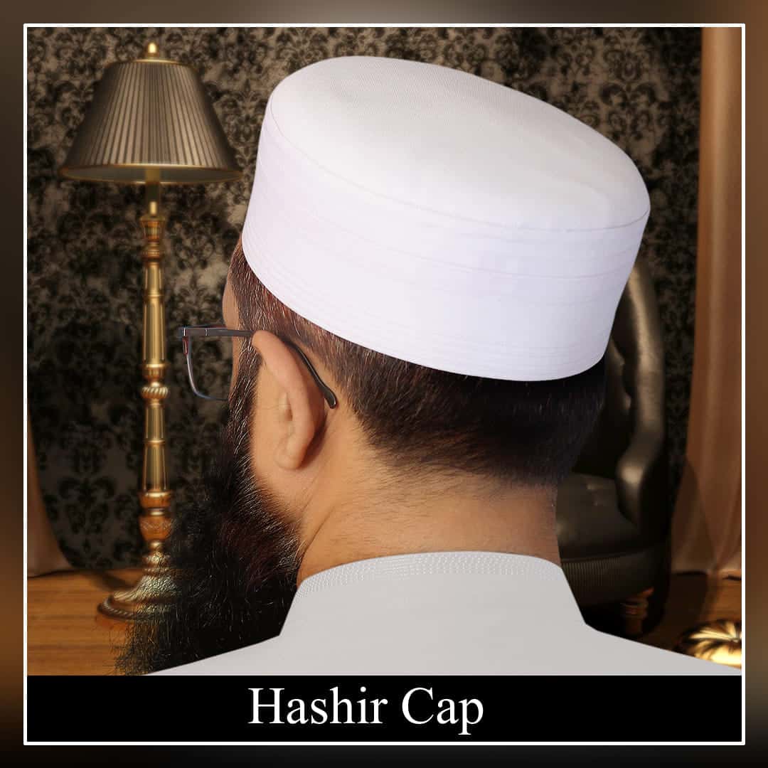 White Hashir Kufi Classic Muslim Namaz Topi