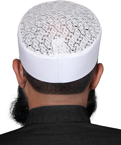 White Jamal Summer Kufi Classic Lightweight Namaz Topi