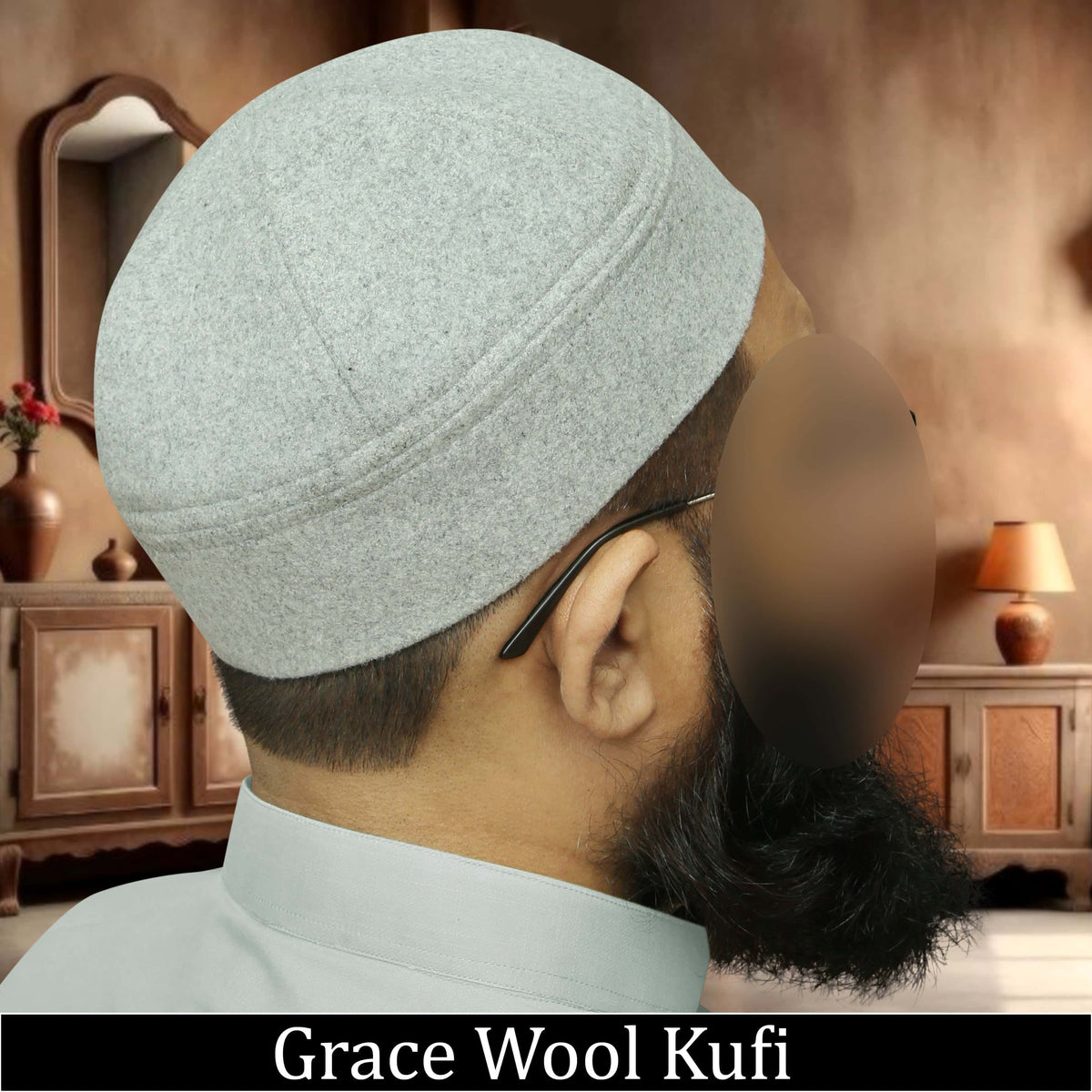 Elegant Winter Salah Cap Grace wool koofi