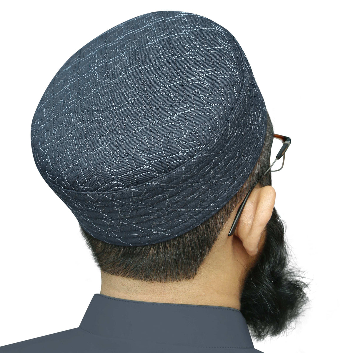 Grey Arkan Kufi Soft Comfortable Islamic Skull Cap