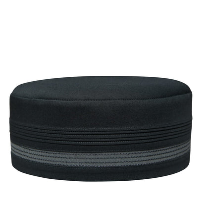 Black Atba Cap Premium Islamic Prayer Kufi for Men