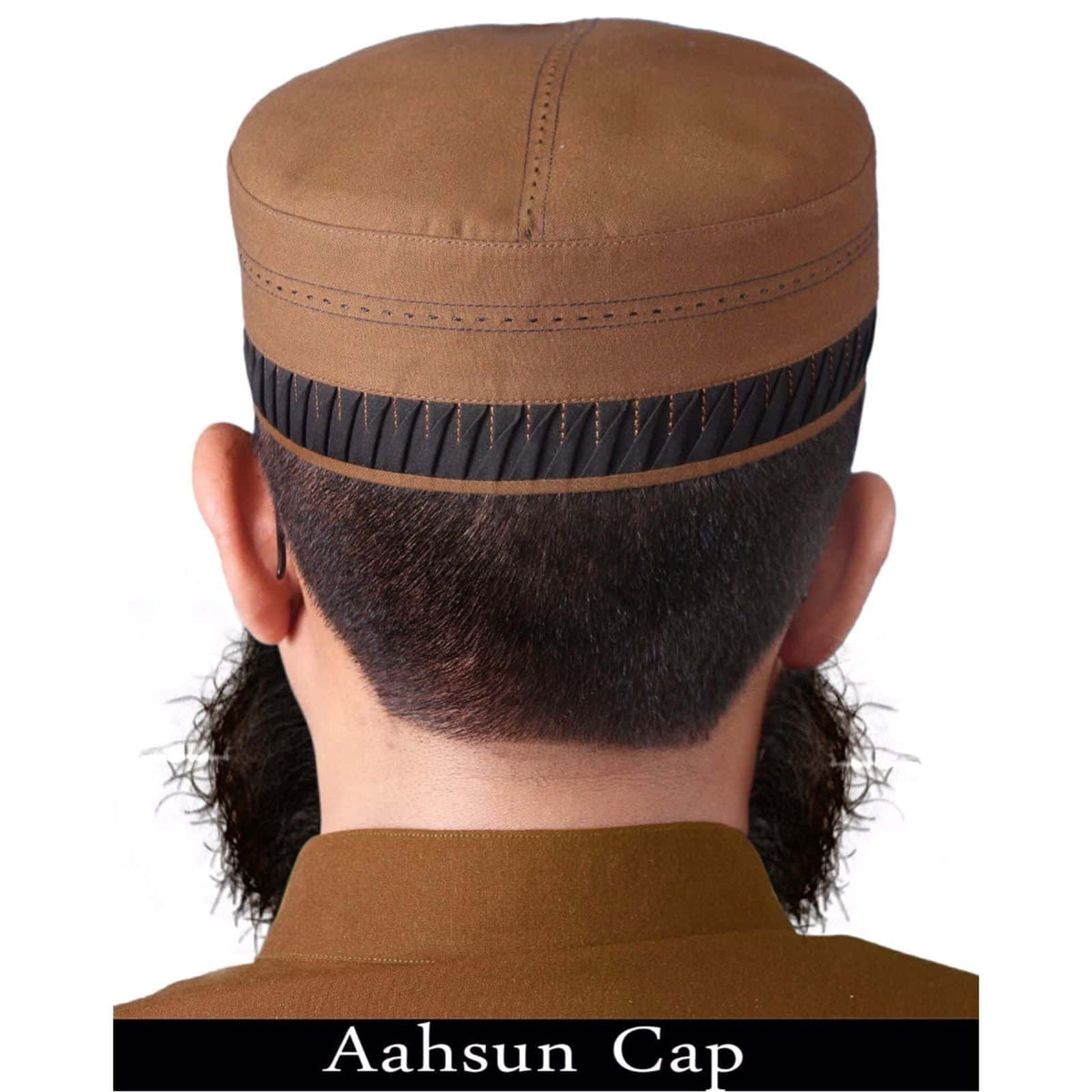 Golden Aashun Kufi Premium Islamic Prayer Cap