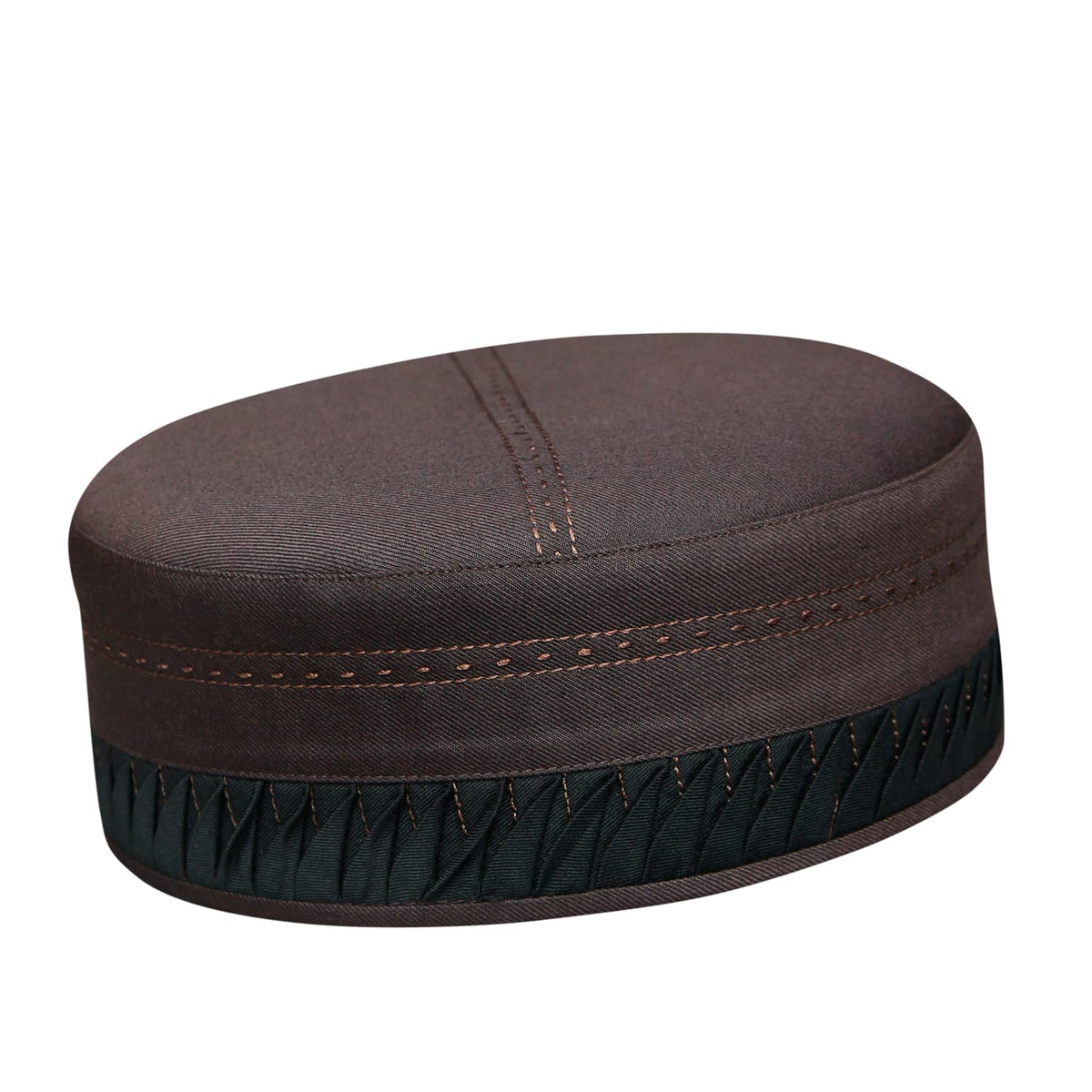 Brown Aashun Kufi Elegant Traditional Prayer Hat