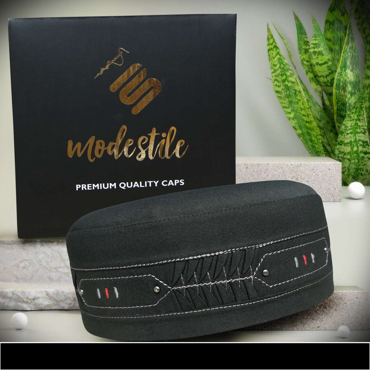 Black Inayat Kufi Classic Muslim Namaz Topi