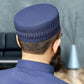 Navy Blue Darham Kufi Elegant Daily Salah Cap