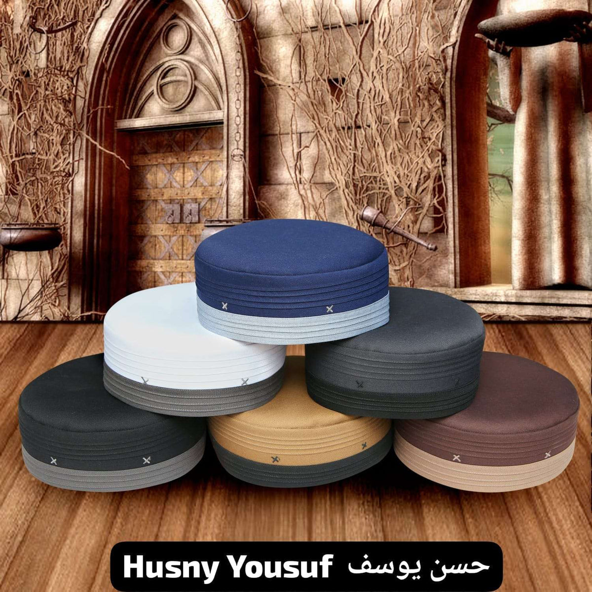 Husneyousuf Kufi Premium Islamic Prayer Cap for Men