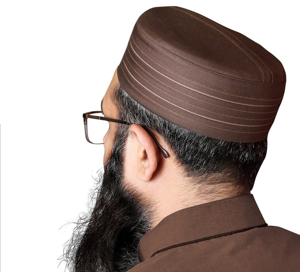 Brown Habibi Kufi Classic Daily Wear Namaz Topi
