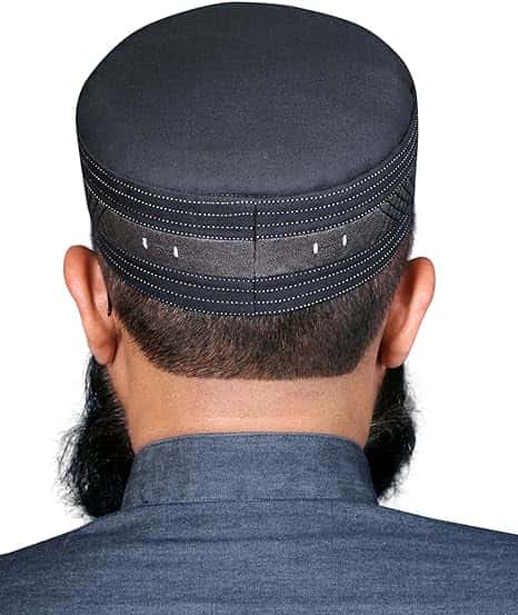 Gray Intikhab Kufi Comfortable Muslim Skull Cap