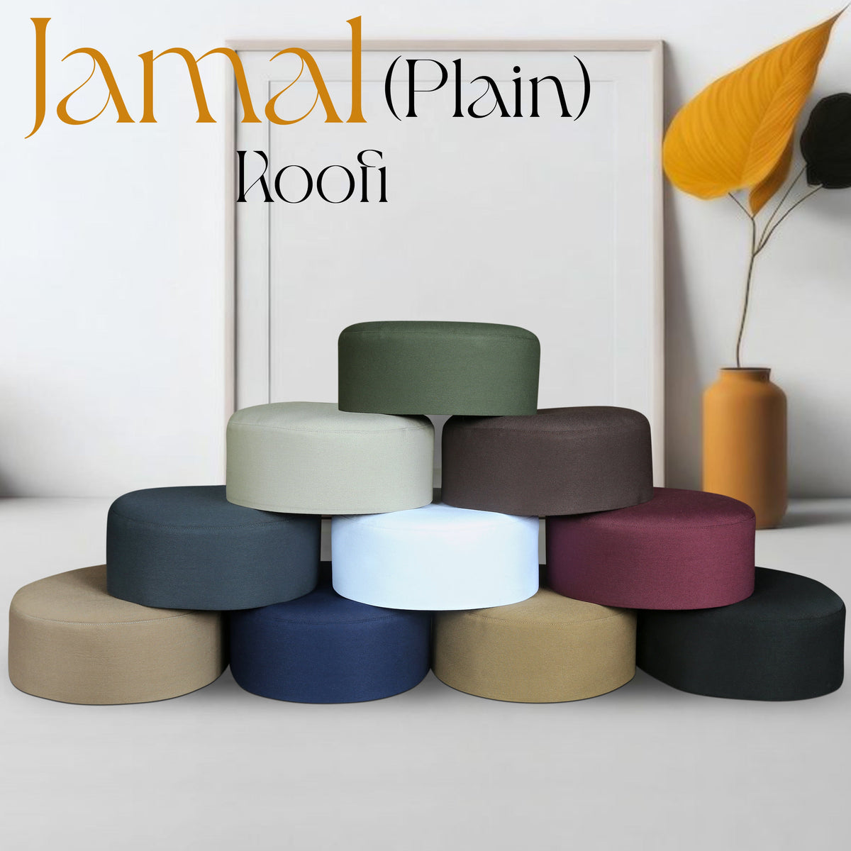 Jamal Kufi Traditional Embroidered Prayer Cap