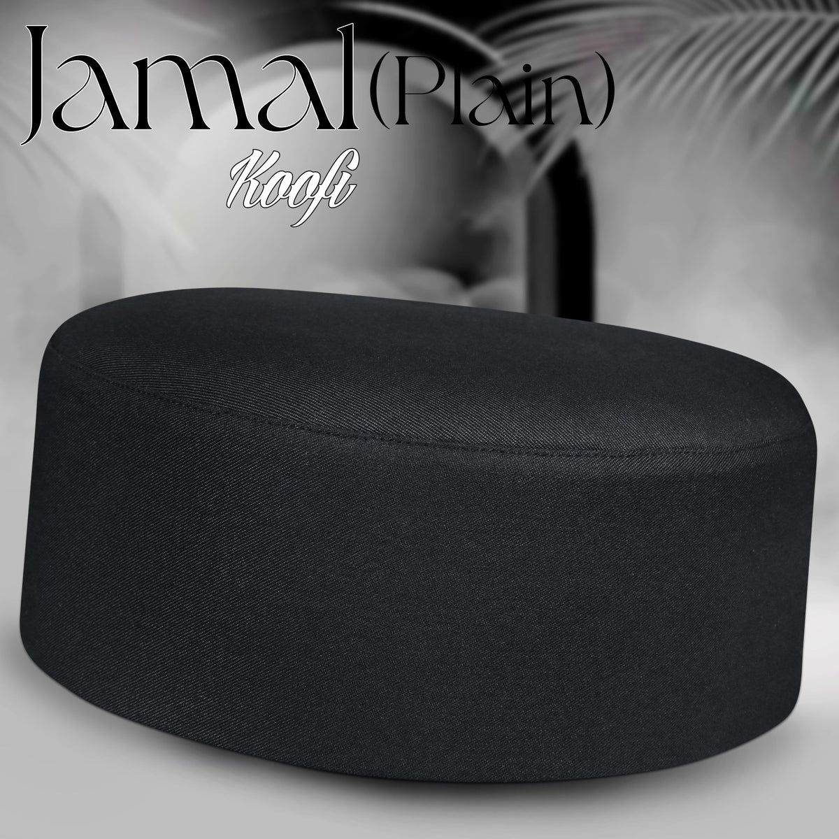 Black Jamal Kufi Premium Islamic Prayer Cap for Men