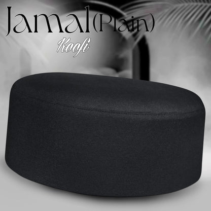 Black Jamal Kufi Premium Islamic Prayer Cap for Men