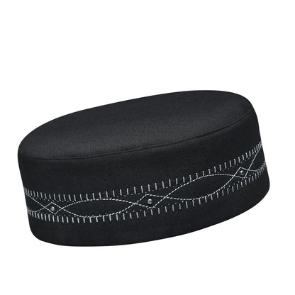 Black Katib Kufi Premium Islamic Prayer Cap for Men
