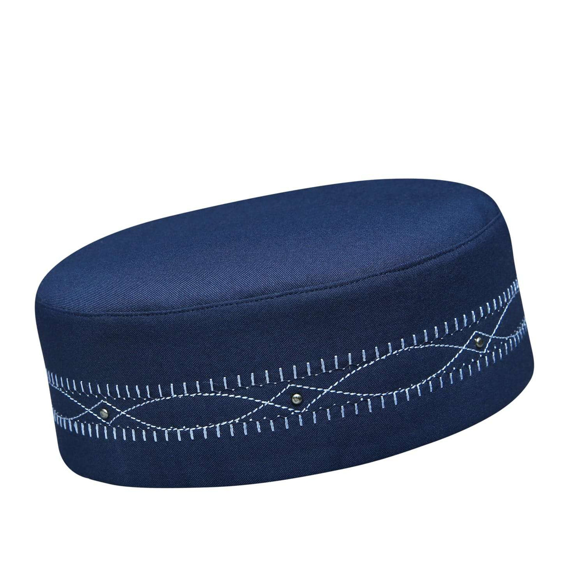 Navy Blue Katib Kufi Elegant Salah Cap for Men