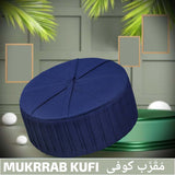 Navy Blue Muqarrab Kufi Premium Muslim Skull Cap