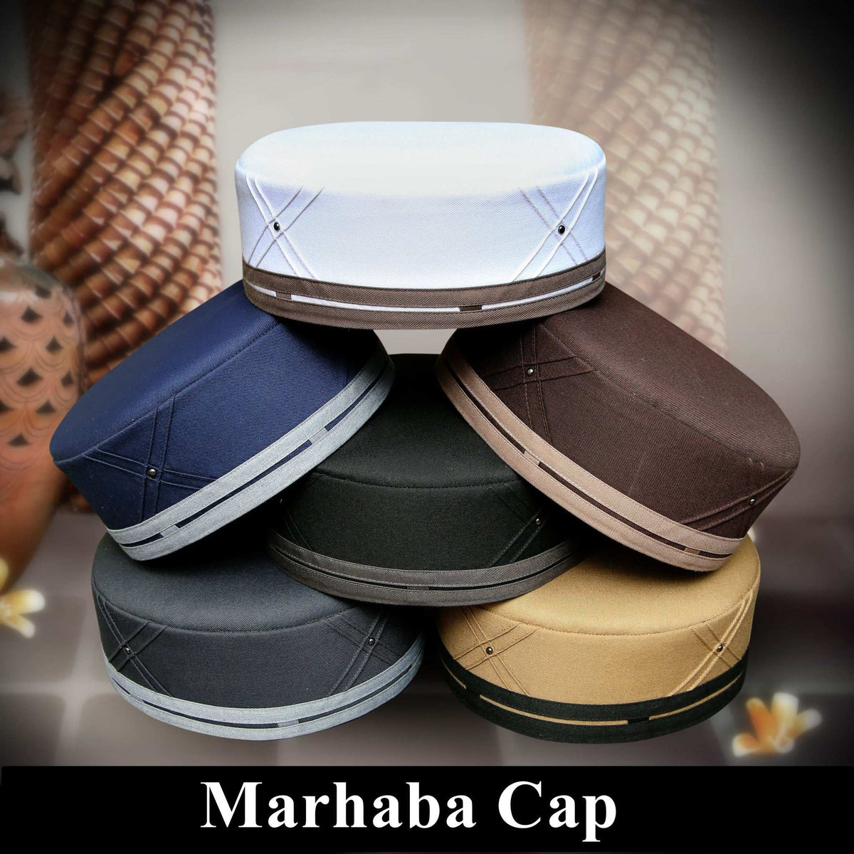 Marhaba Kufi Premium Islamic Prayer Cap for Men