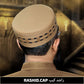 Golden Rashid Kufi Premium Embroidered Prayer Cap