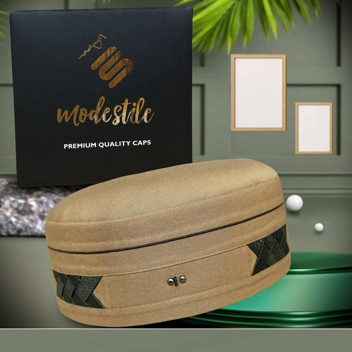 Golden Raees Kufi Premium Embroidered Prayer Cap