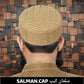 Golden Salman Kufi Premium Embroidered Prayer Cap