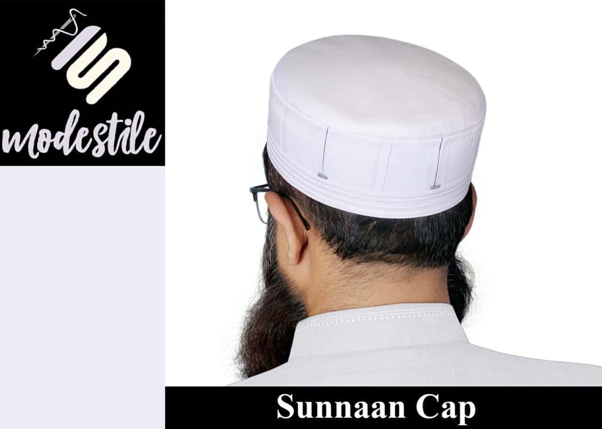 White Sinaan Kufi Classic Muslim Namaz Topi