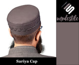Grey Saariya Kufi Soft Comfortable Islamic Skull Cap