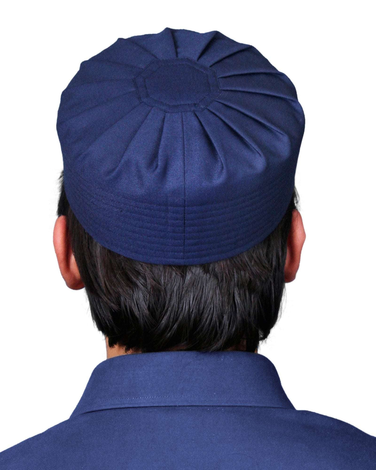 Blue Umar Kufi Elegant Traditional Muslim Prayer Hat
