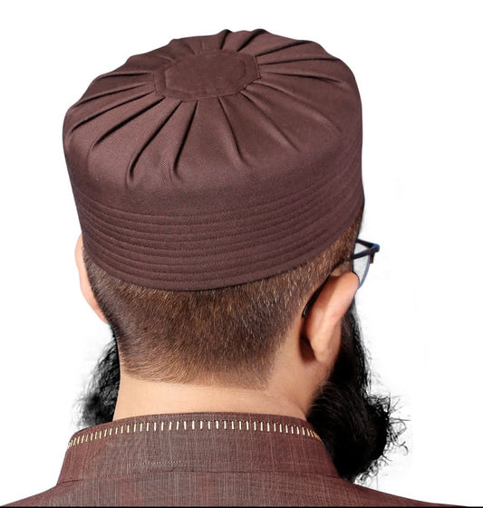 Brown Umar Kufi Classic Daily Namaz Topi