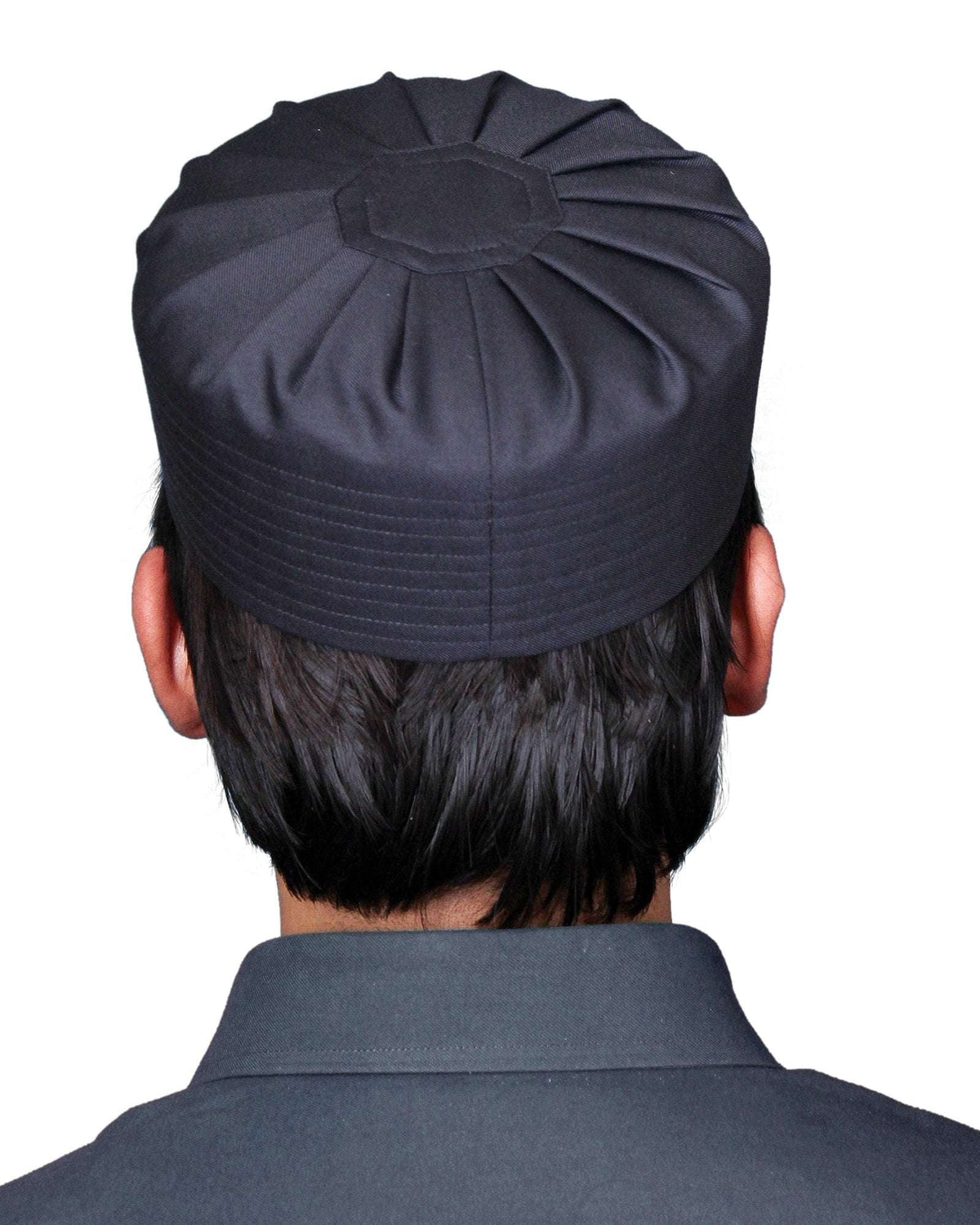 Black Umar Kufi Premium Islamic Prayer Cap for Men