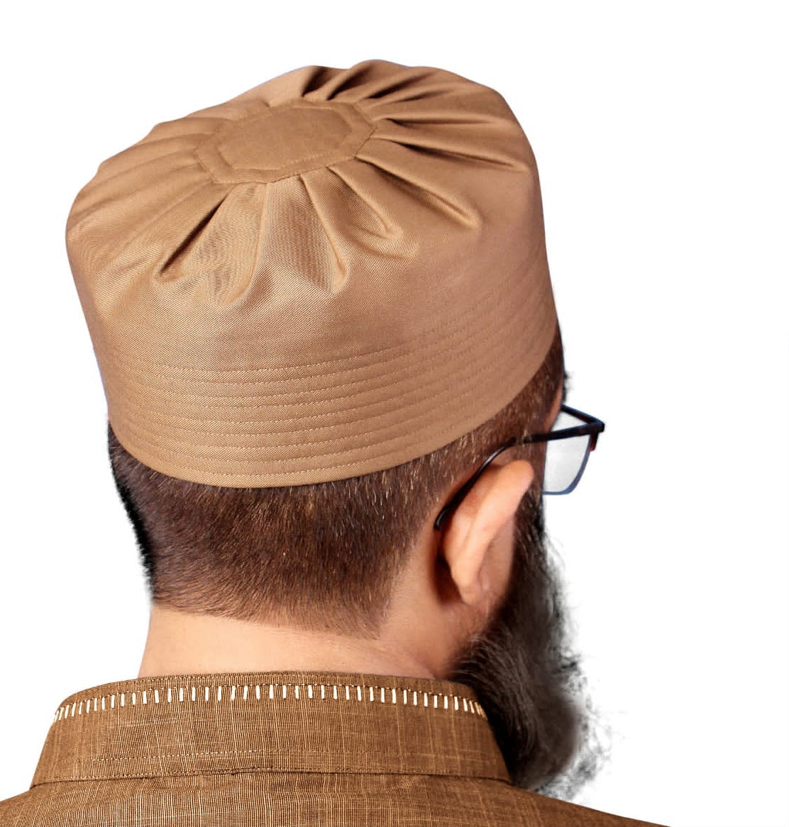 Golden Umar Kufi Premium Embroidered Islamic Cap