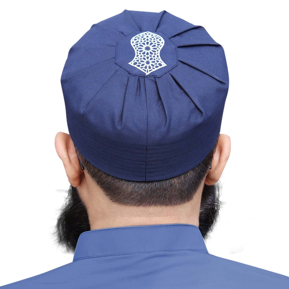 Navy Blue Jamal Wool Kufi Elegant Winter Salah Cap