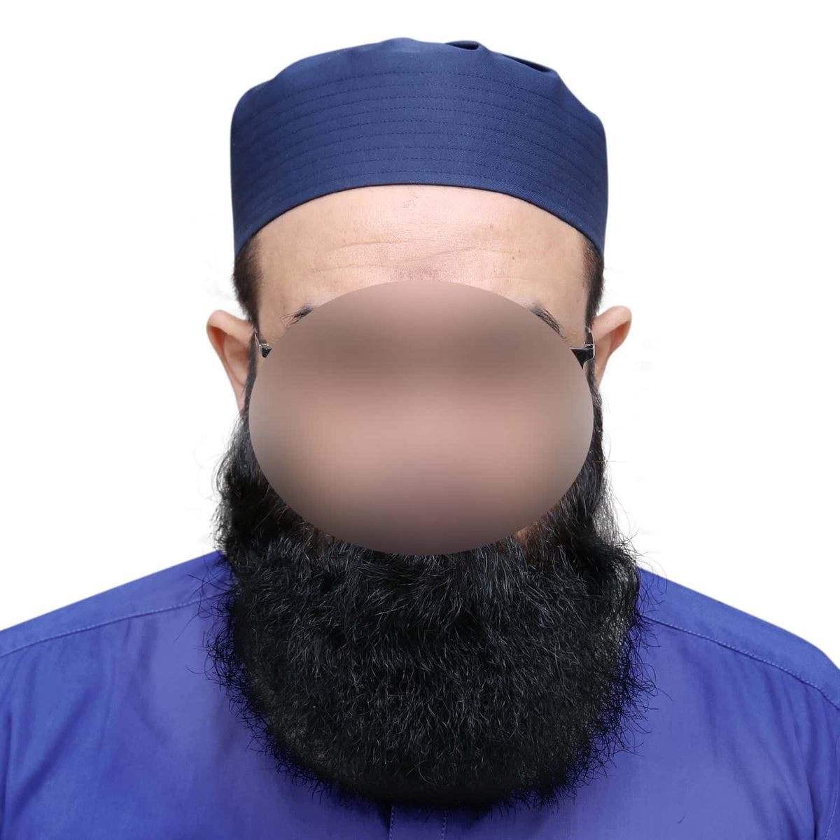 Navy Blue Jamal Wool Kufi Elegant Winter Salah Cap