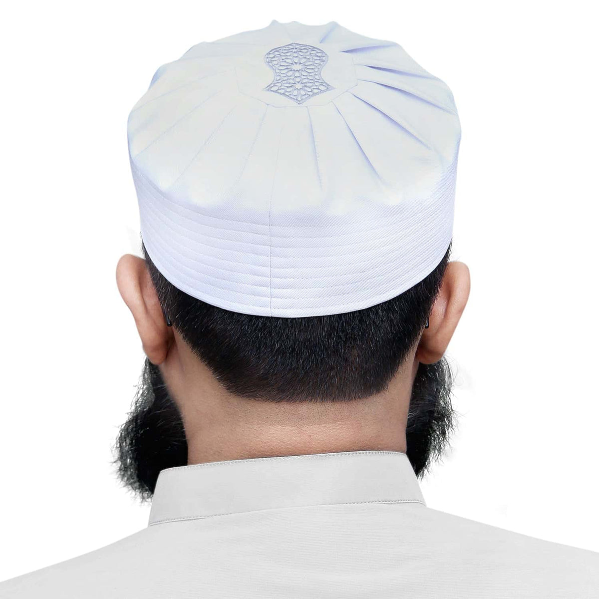 White Jamal Wool Kufi Classic Muslim Winter Prayer Hat