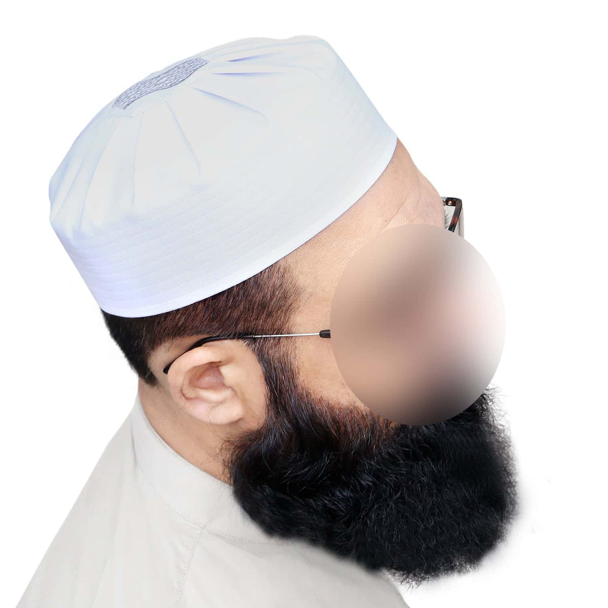 White Jamal Wool Kufi Classic Muslim Winter Prayer Hat