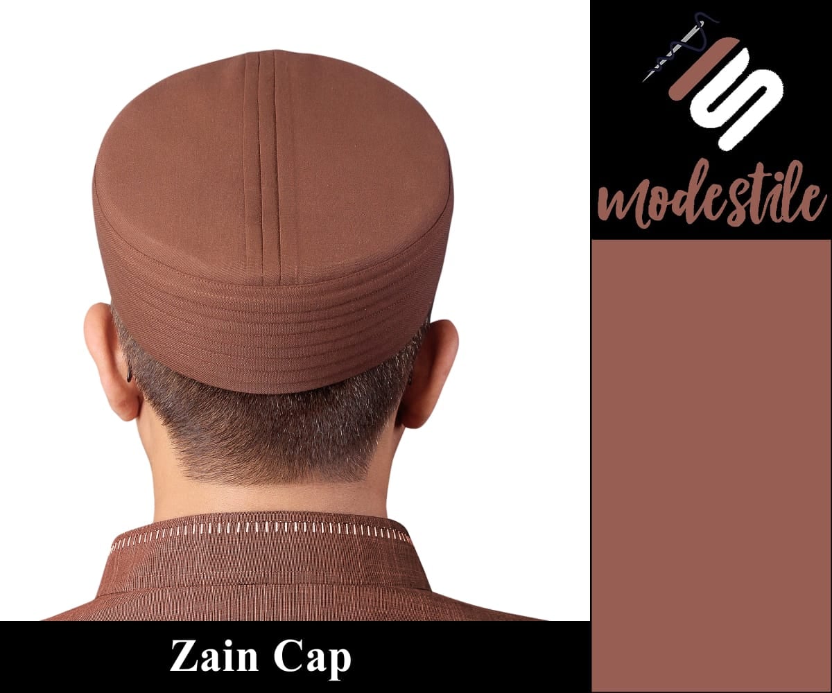 Brown Zain Kufi Elegant Traditional Prayer Hat