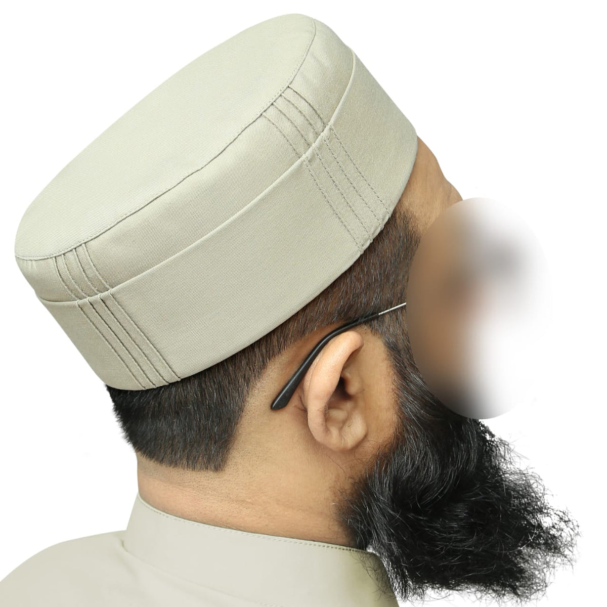 White Zakwan Kufi Refined Salah Prayer Cap for Men
