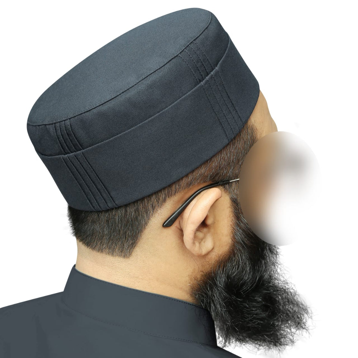 Grey Zakwan Kufi Soft Comfortable Muslim Skull Cap